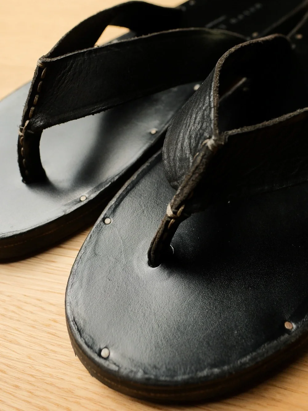 Ralph Lauren Collection Made in Italy Leather Toe-Post Sandals made in Italy